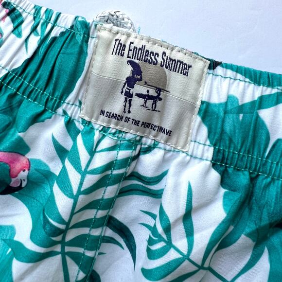 Endless Summer Ron Jon Flamingo Tropical Board Shorts Swim Suit Trunks Surf M - Picture 8 of 15